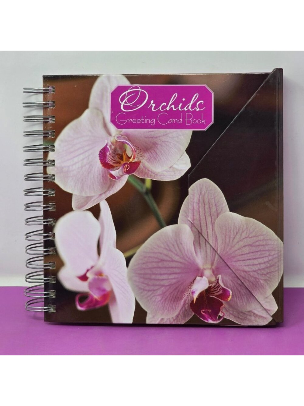 Orchids Greeting Card Book Spiral Organizer w/19 Cards & Envelopes BizzyBee 2005